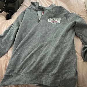 Grey quarter zip womens sweatshirt